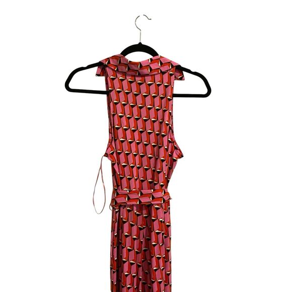 Diane Von Furstenberg DVF Target Sleeveless Pink Modern Geo Jumpsuit Sz S NWT - Picture 6 of 12